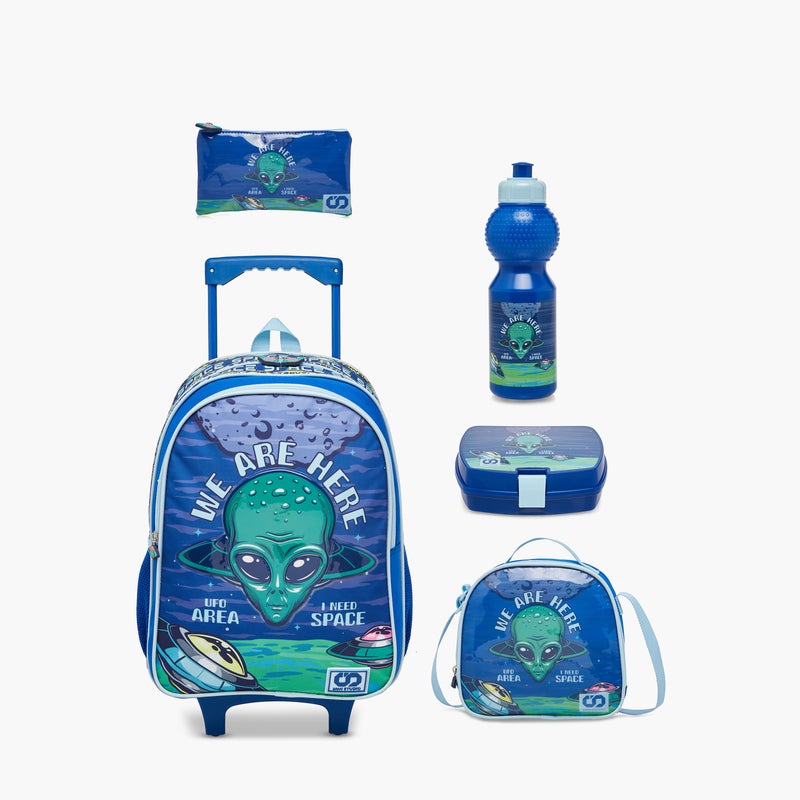 sami_studio 16 Inch Trolley-Alien-Set Of 5-2 Cmprt With Zip- (Polyester ) Multicolor \ 34X20X47.5 - Image 1